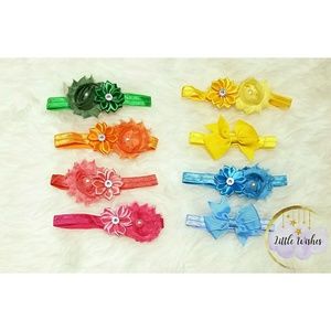 New Baby girl headbands brights colors (8 pcs)